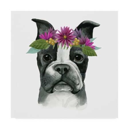 Grace Popp 'Flower Crown Pup Ii' Canvas Art,18x18